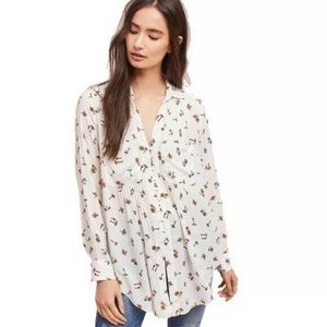 Anthropologie Maeve Matilda Mushroom Blouse